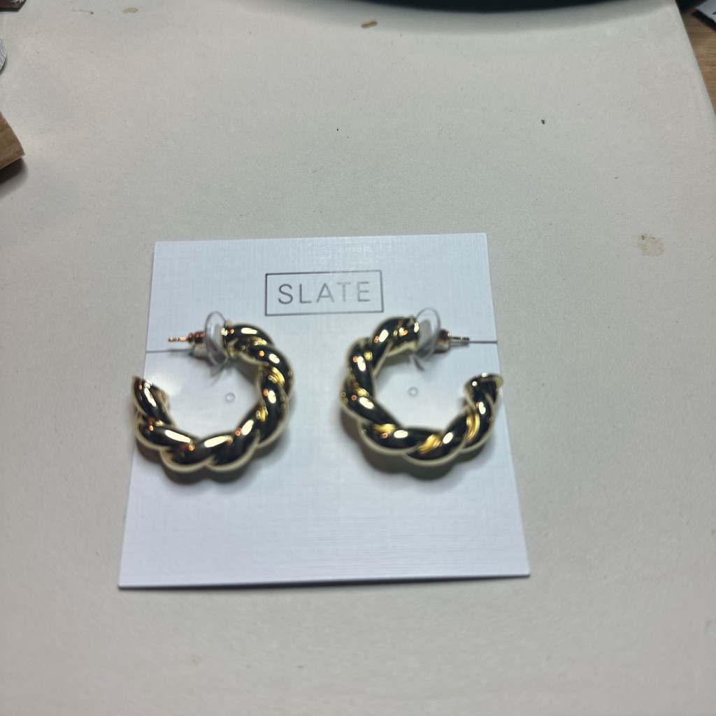 Gold-Toned Twisted Hoop Earrings With Luxe Finish